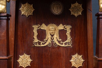 Maison Balthazard mahogany ormolu cherub clock enamel dial