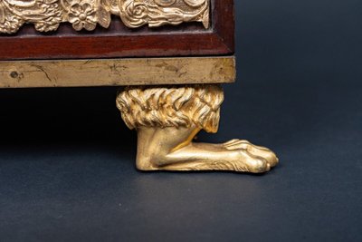Maison Balthazard mahogany ormolu cherub clock enamel dial