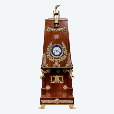 Maison Balthazard mahogany ormolu cherub clock enamel dial