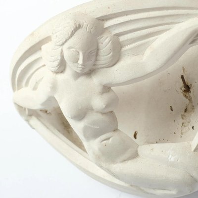 art deco plaster sconce with naiad decoration circa 1930