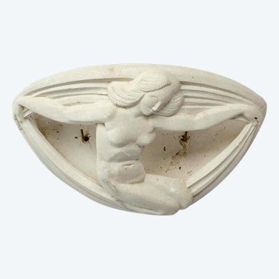 art deco plaster sconce with naiad decoration circa 1930