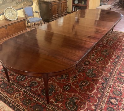 Table De Salle à Manger d'époque 18° Siècle 8 pieds En Acajou de 4m08 de long