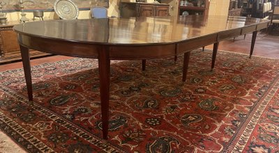 Table De Salle à Manger d'époque 18° Siècle 8 pieds En Acajou de 4m08 de long