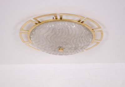 Large wall / ceiling light "soleil" in brass and Murano