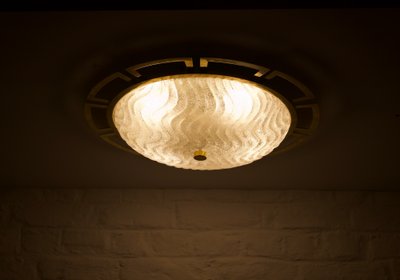 Large wall / ceiling light "soleil" in brass and Murano