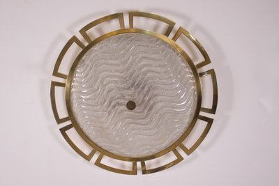 Large wall / ceiling light "soleil" in brass and Murano