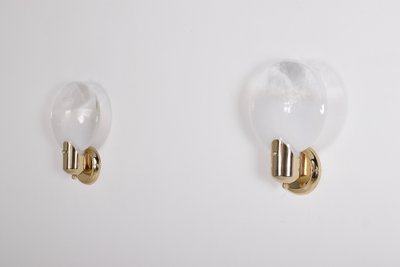 Paire d’Appliques Lenticulaire en Verre Opalescent