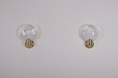 Paire d’Appliques Lenticulaire en Verre Opalescent