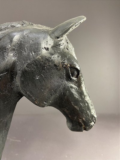 France, Ravissant Bronze Figurant Une Tête De Cheval, 1970.