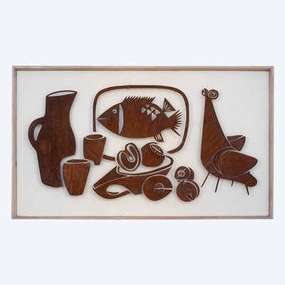 Decorative metal panel entitled "Natumo". Contemporary work. LS58883367C