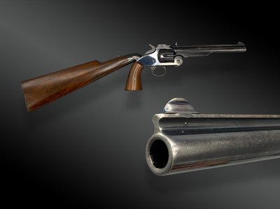 Smith & Wesson N°3 Revolver set with additional stock, finished by Gastinne Renette.