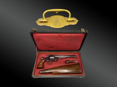 Smith & Wesson N°3 Revolver set with additional stock, finished by Gastinne Renette.