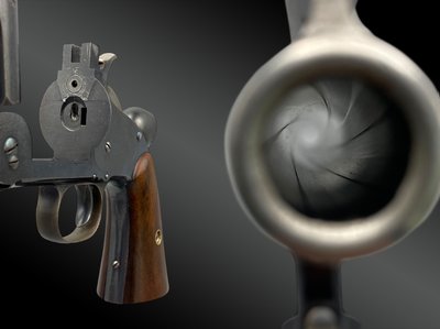 Smith & Wesson N°3 Revolver set with additional stock, finished by Gastinne Renette.