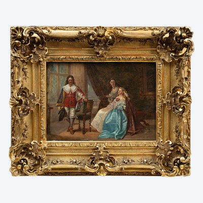 Altes Gemälde Öl auf Leinwand Frankreich 19.