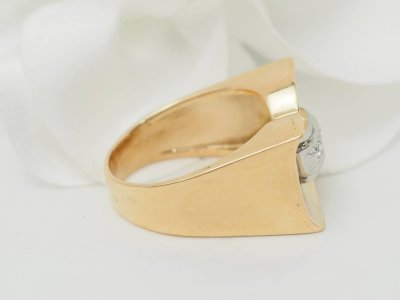 Bague Tank en or jaune et diamants