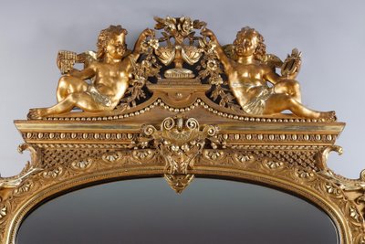 MONUMENTAL LOUIS XVI MIRROR, NAPOLEON III PERIOD WORK