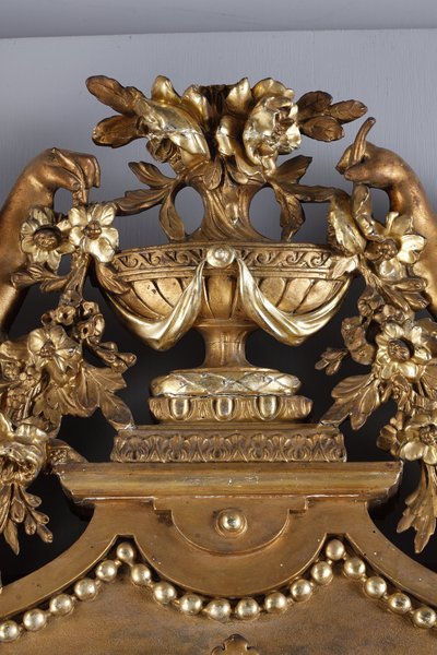 MONUMENTAL LOUIS XVI MIRROR, NAPOLEON III PERIOD WORK