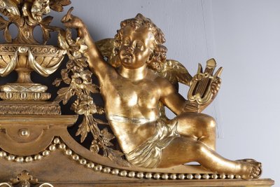 MONUMENTAL LOUIS XVI MIRROR, NAPOLEON III PERIOD WORK