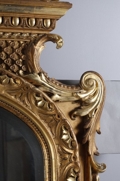 MONUMENTAL LOUIS XVI MIRROR, NAPOLEON III PERIOD WORK