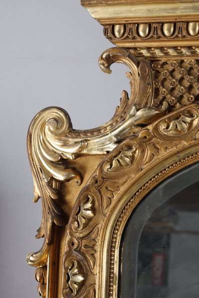 MONUMENTAL LOUIS XVI MIRROR, NAPOLEON III PERIOD WORK