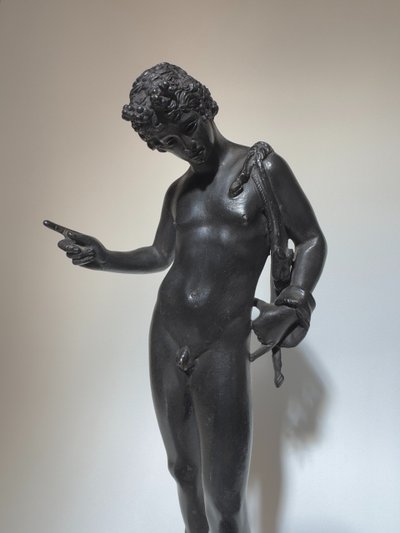 Narciso di Pompei, scultura in bronzo dal "Grand Tour" H 28 cm