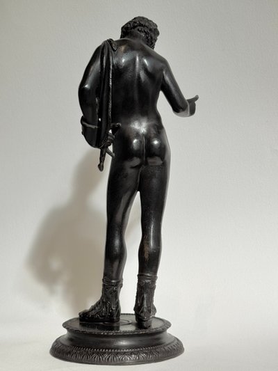 Narciso di Pompei, scultura in bronzo dal "Grand Tour" H 28 cm