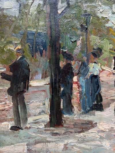 Pierre Gustave Paltz (1885-1921) - Paris, lively terrace on the boulevards, circa 1910