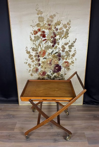Chariot de service danois vintage en teck – design scandinave des années 60