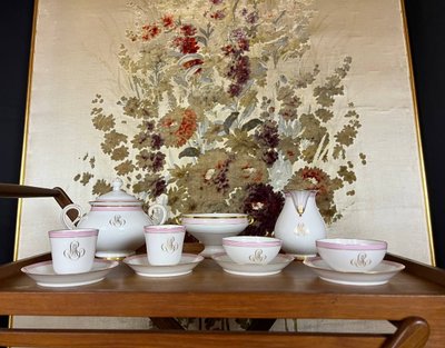 Service en porcelaine ancienne – J.P. L. Limoges – vers 1910–1930 – Monogrammé à l’or