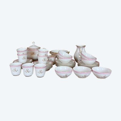 Service en porcelaine ancienne – J.P. L. Limoges – vers 1910–1930 – Monogrammé à l’or