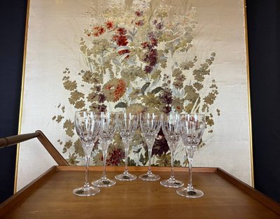 Set di 6 bicchieri da vino in vero cristallo - Cristalleries de Lorraine - taglio a mano - 24% PbO