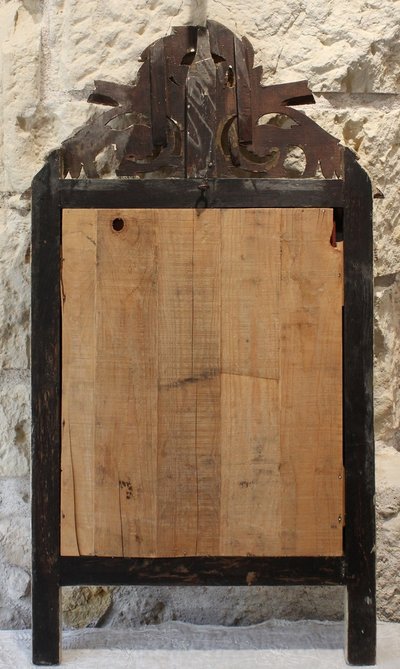 Miroir à fronton en bois doré style Louis XVI 19ème siècle