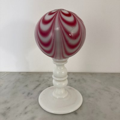 Paire de boules à perruque en opaline