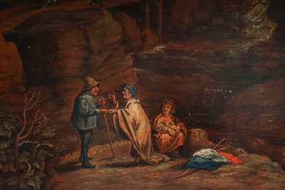 Scuola francese 1680-1700 circa, La Vie à la Campagne, olio su tavola