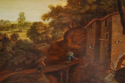 Scuola francese 1680-1700 circa, La Vie à la Campagne, olio su tavola