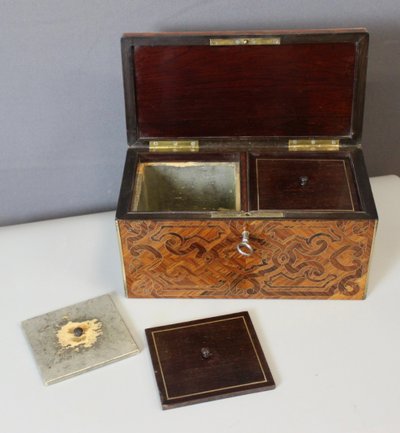 Tea box by Tahan in marquetry XIX