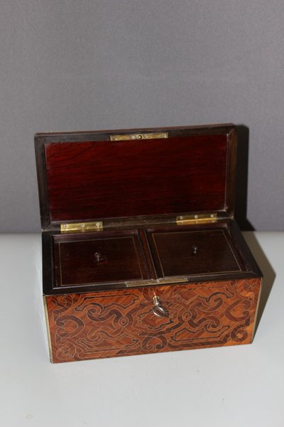 Tea box by Tahan in marquetry XIX