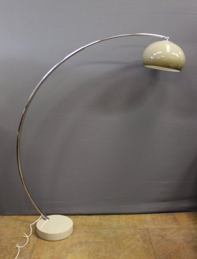 Marble and chrome arc floor lamp circa 1970