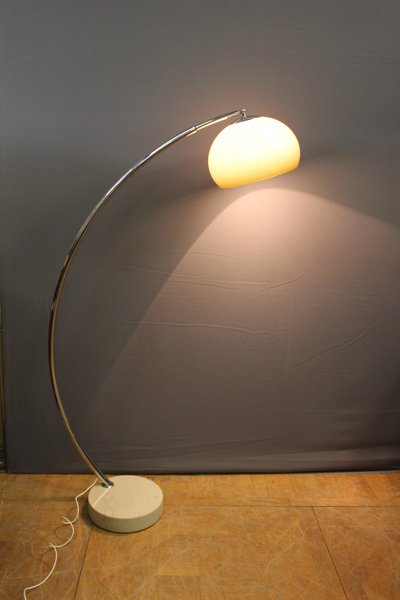 Marble and chrome arc floor lamp circa 1970