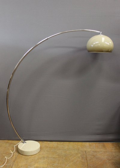 Marble and chrome arc floor lamp circa 1970