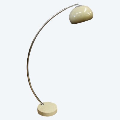 Marble and chrome arc floor lamp circa 1970