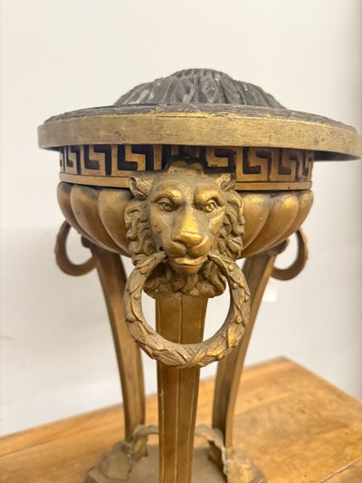 Brûle-parfum en bronze ancien, 19ème siècle, France, 50x30 cm
