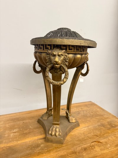 Brûle-parfum en bronze ancien, 19ème siècle, France, 50x30 cm
