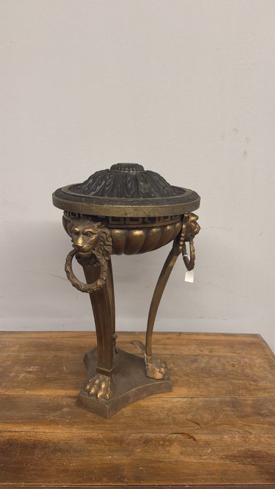 Brûle-parfum en bronze ancien, 19ème siècle, France, 50x30 cm