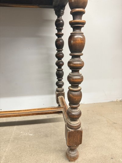 Table à écrire ancienne du 19ème siècle, en noyer massif, 75x80x50 cm