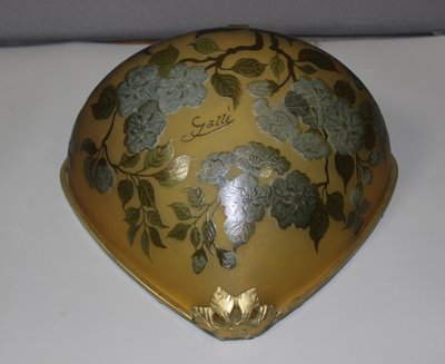 Pair of Gallé Tip sconces decorated with flowers and leaves