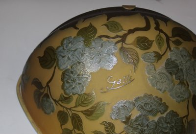 Pair of Gallé Tip sconces decorated with flowers and leaves
