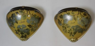 Pair of Gallé Tip sconces decorated with flowers and leaves