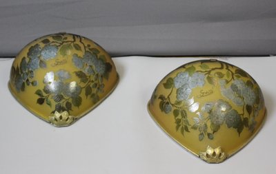 Pair of Gallé Tip sconces decorated with flowers and leaves