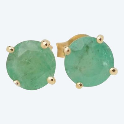 Orecchini in oro giallo e smeraldo